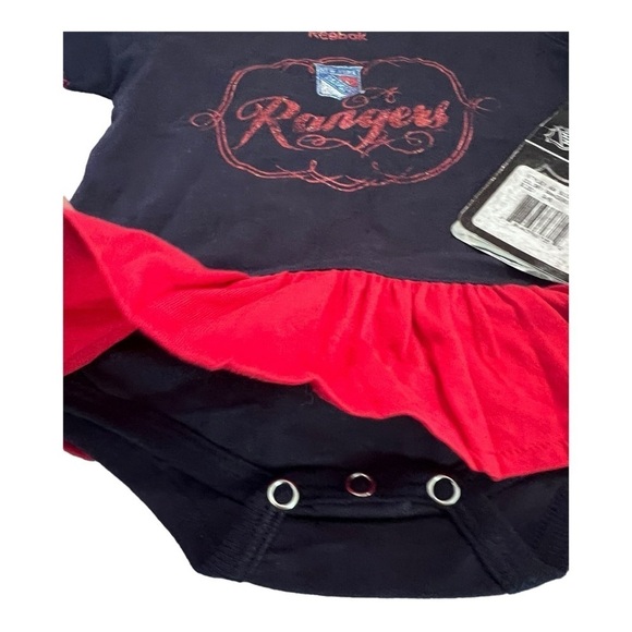 NEW NHL Rangers Girls Onesie with Team Logo and Ruffle Trim Hockey size 3/6 mos - Picture 4 of 8